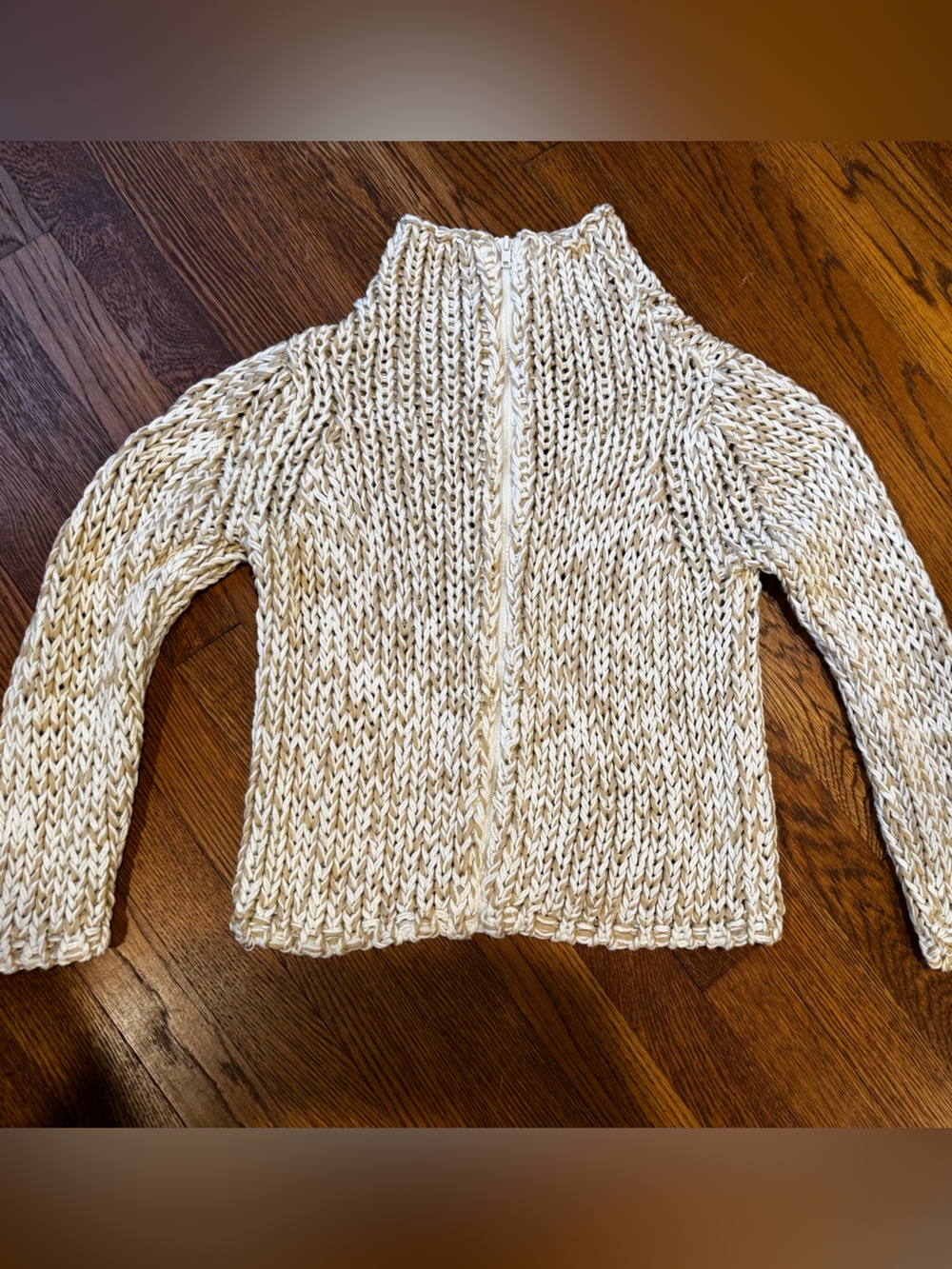 Sportsman’s by Max Mara  Chunky Knit Cream Women's Sweater Cardigan Size Small